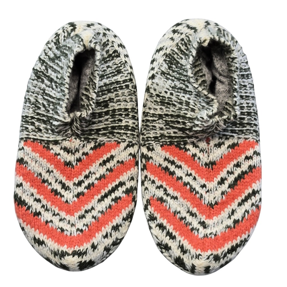 Bombas Slipper Womens Small (US 5) Chevron Knit Non-Slip Gripper Lined